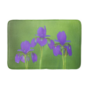 Tapis De Bain Peinture Iris Violet - Art Fleur Originale