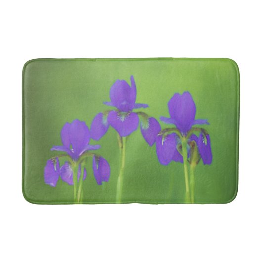 Tapis De Bain Peinture Iris Violet - Art Fleur Originale (Devant)