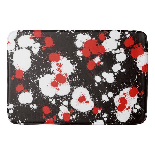 Tapis De Bain Peinture noire, blanche et rouge (Devant)