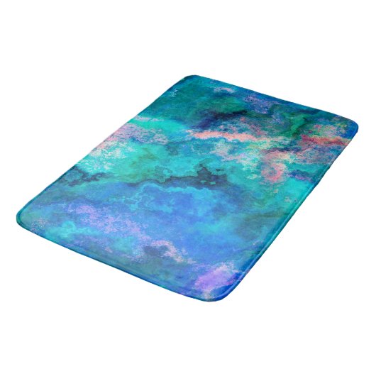 Tapis De Bain Peinture turquoise en Abalone Shell (Angle)
