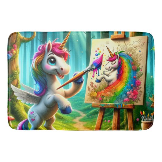 Tapis De Bain Peinture Unicorne (Devant)