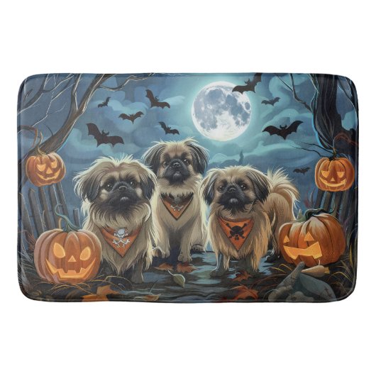 Tapis De Bain Pékingese Halloween Éffrayant (Devant)