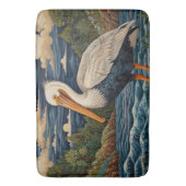 Tapis De Bain Pélican de mer blanc vintage (devant Vertical)