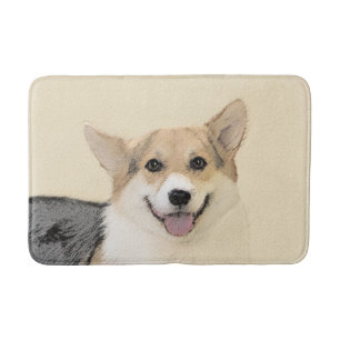 Tapis De Bain Pembroke Welsh Corgi Peinture - Chien d'art origin