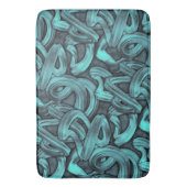 Tapis De Bain pensée profonde - noir et sarcelle : (devant Vertical)