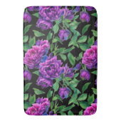 Tapis De Bain Peonées d'aquarelle romantique violet magenta rose (devant Vertical)
