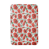 Tapis De Bain Pépites rouges dans un champ sur blanc (Devant (Vertical))