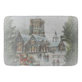 Tapis De Bain Père Noël ancienne avec enfants devant une église (Devant)