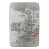 Tapis De Bain Père Noël ancienne avec enfants devant une église (devant Vertical)