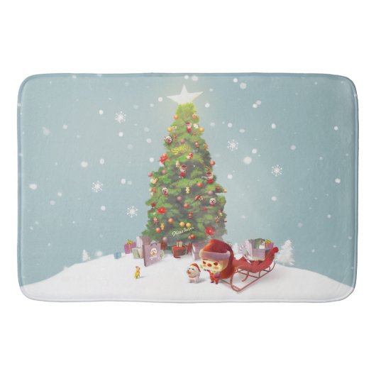 Tapis De Bain Père Noël avec arbre de Noël (Devant)