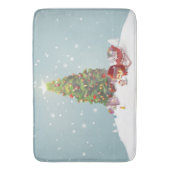 Tapis De Bain Père Noël avec arbre de Noël (devant Vertical)