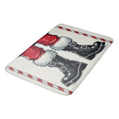 Tapis De Bain Père Noël cool en Bottes noires Noël (Angle)