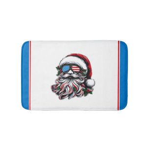 Tapis De Bain Père Noël de Noël patriotique/américain
