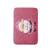 Tapis De Bain Père Noël mignon rose, vacances de Noël (Devant (Vertical))