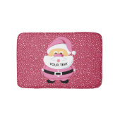 Tapis De Bain Père Noël mignon rose, vacances de Noël (Devant)