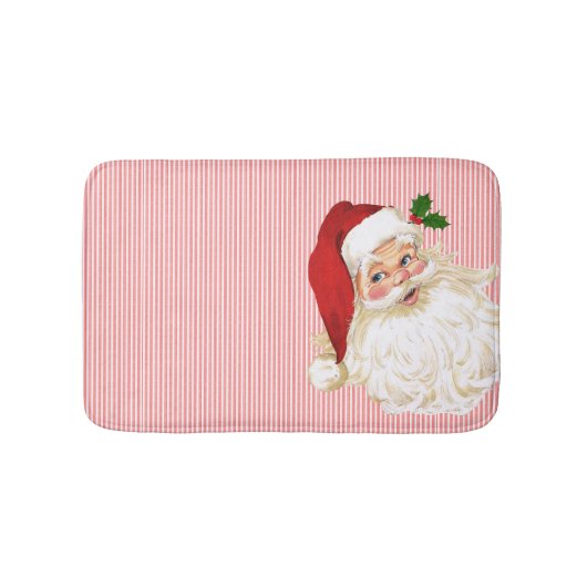 Tapis de bain Père Noël rayure rouge blanc (Devant)