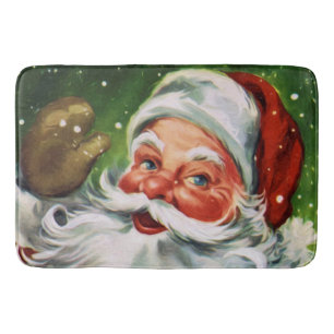 Tapis De Bain Père Noël vintage font face à 1