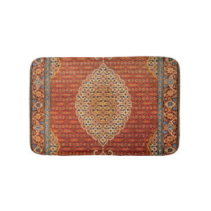 Tapis De Bain Perse Rouge bleu orange jaune