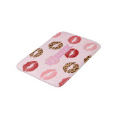 Tapis De Bain Personalized Chic Pink Leopart Print Lip Pattern (Angle)