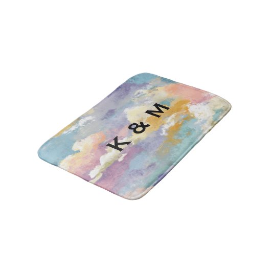 Tapis De Bain Personalized Custom Monogrammed Colorful  (Angle)