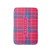 Tapis De Bain Personalized Custom Pink Fuchsia Plaid Preppy  (Devant (Vertical))