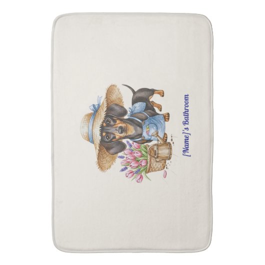 Tapis De Bain Personalized Dachshund Bath Mat  (devant Vertical)