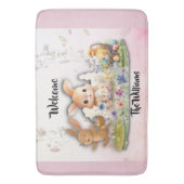Tapis De Bain Personalized Easter Bunny Welcome Bath Mat (devant Vertical)