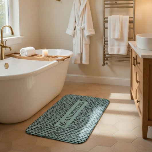 Tapis De Bain Personalized Knit Pattern 