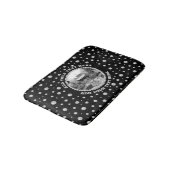 Tapis De Bain Personalized Photo with Pearls Circle on Black (Angle)