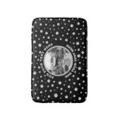 Tapis De Bain Personalized Photo with Pearls Circle on Black (Devant (Vertical))