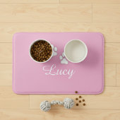 Tapis De Bain Personalized Pink Pet Feeding Mat with Name