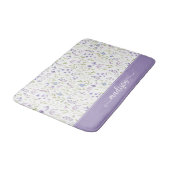 Tapis De Bain Personalized Purple Wildflower Monogram (Angle)