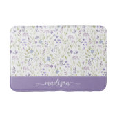Tapis De Bain Personalized Purple Wildflower Monogram (Devant)