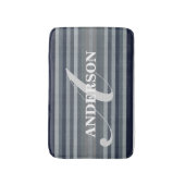 Tapis De Bain Personnalisables Rayures Navy (Devant (Vertical))