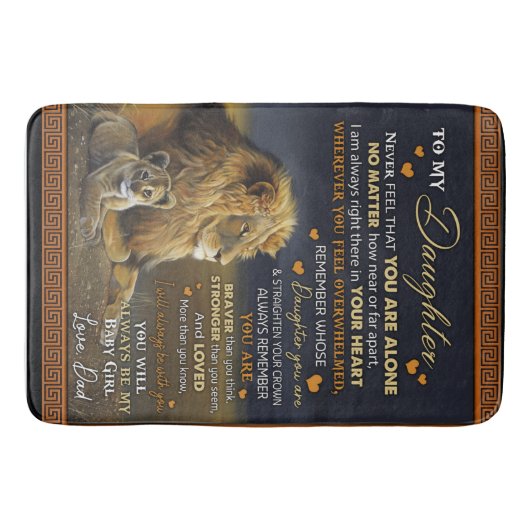 Tapis De Bain Personnalisé À Ma Fille De Papa, (Devant)