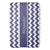 Tapis De Bain Personnalisé Chevron Navy Blue White arrière - pla (devant Vertical)