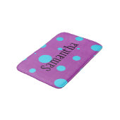 Tapis de bain personnalisé de point de polka (Angle)
