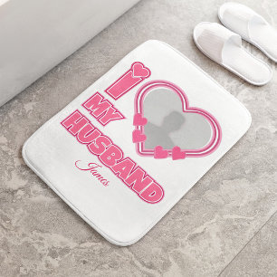 Tapis De Bain Personnalisé J'aime mon mari – Ajouter une photo e