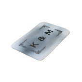 Tapis De Bain Personnalisé Monogramme Gris Bleu Gris (Angle)
