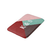 Tapis De Bain Personnalisé Monogrammed Brown rose rouge et vert  (Angle)