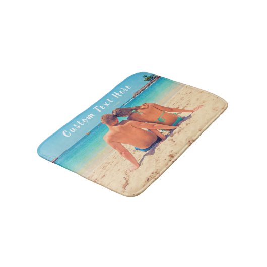 Tapis De Bain Personnalisé votre maillot de bain photo avec text (Angle)