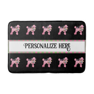 Tapis De Bain Personnaliser le caniche rose