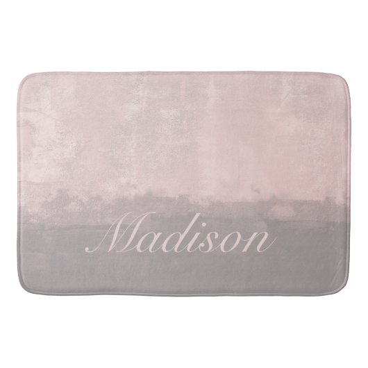 Tapis De Bain Personnaliser style art moderne gris rose clair (Devant)