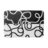Tapis De Bain Persuasion linéaire I : Abstrait noir et blanc (Devant)