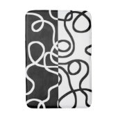 Tapis De Bain Persuasion linéaire I : Abstrait noir et blanc (Devant (Vertical))