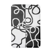 Tapis De Bain Persuasion linéaire II : noir et blanc Abstrait (Devant (Vertical))