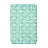 Tapis De Bain Pétales de fleurs géométriques vertes et violettes (Devant (Vertical))