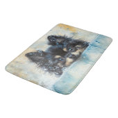 Tapis De Bain Petit Chien de Poméranie dans la baignoire (Angle)