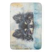 Tapis De Bain Petit Chien de Poméranie dans la baignoire (devant Vertical)