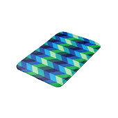 Tapis de bain petit format ombré bleu-vert à chevr (Angle)